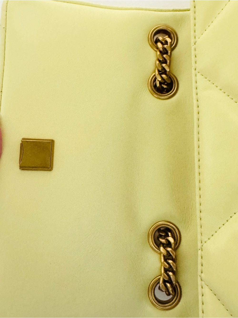 Tory Burch Small Kira Diamond Quilt Shoulder Bag Pale Yellow Frozen Zest NWOT - Picture 12 of 14